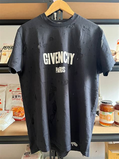 givenchy t-shirt destroyed|GIVENCHY PARIS destroyed oversized t.